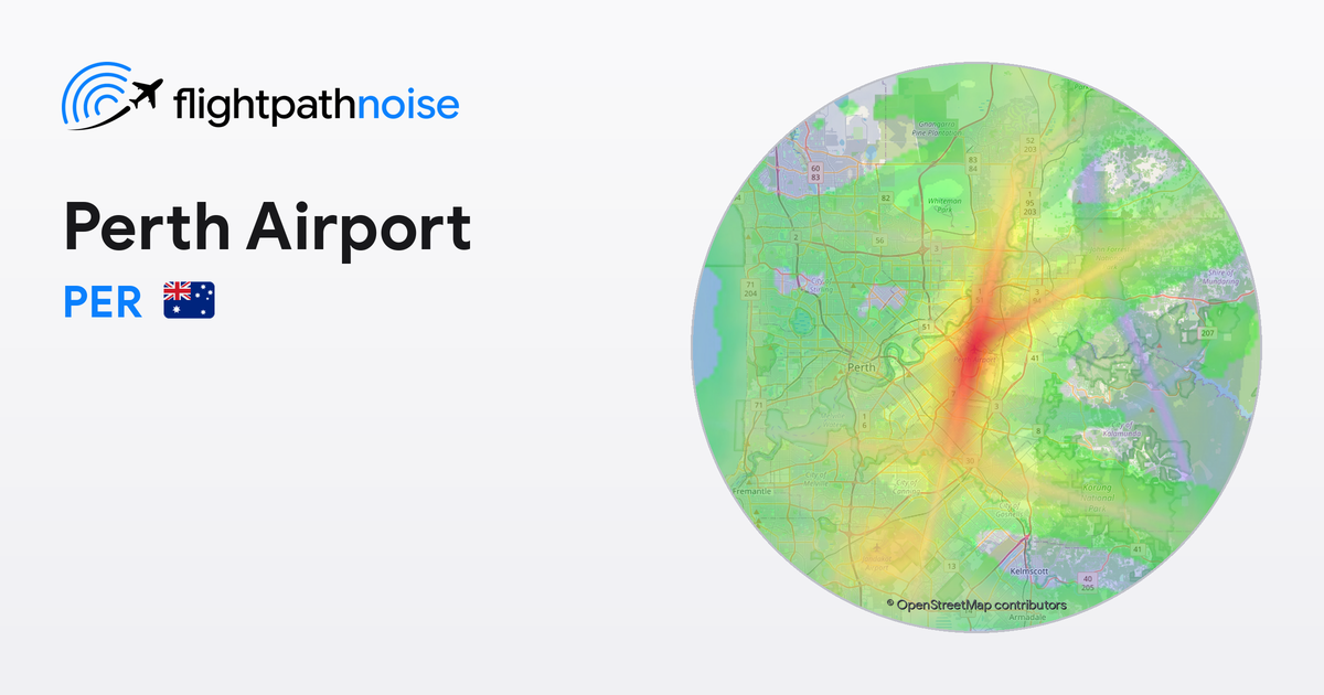 Perth Flight Path Map Perth Flight Path Noise Map – Perth Airport (PER)